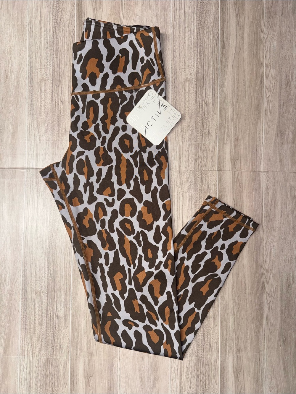 Leopard Print Active Leggings - Brown & tan